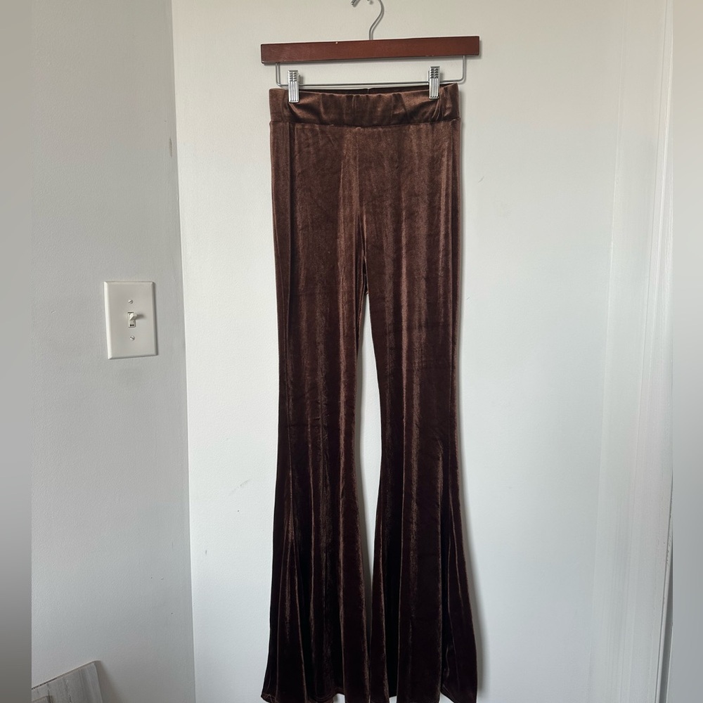 Brown velvety bell bottoms